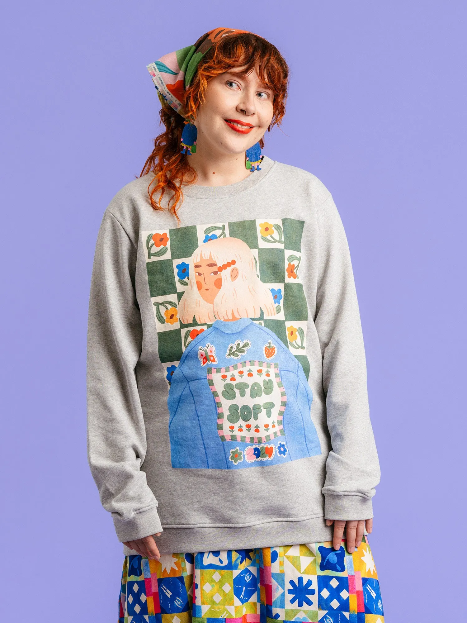 Gwen Stay Soft Sweatshirt Melange Grey