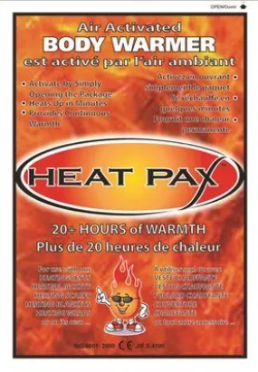 Heat Pax Air Activated Body Warmers 40 Unit Display Box 6 Boxes Per Case