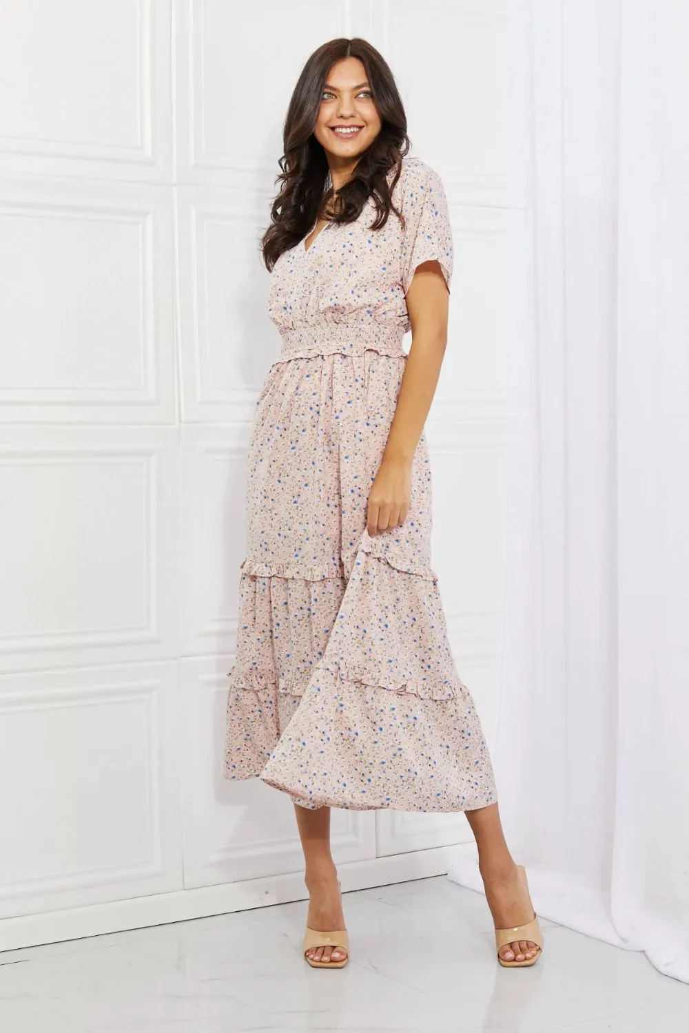 HEYSON Sweet Talk Kimono Sleeve Maxi Dress in Blush Pink