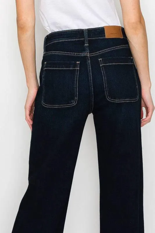 High rise modern wide jeans