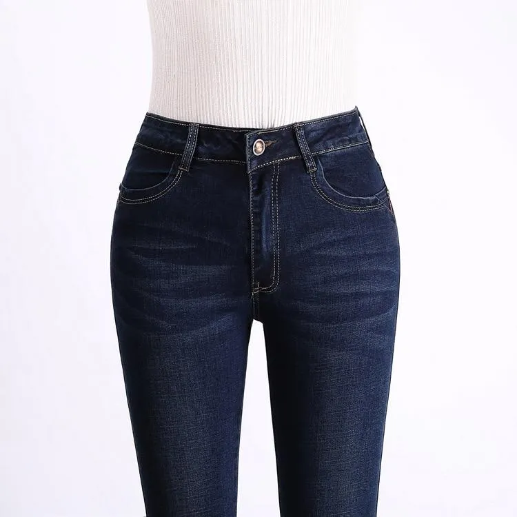 High Waist Push Up Straight Jeans