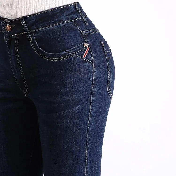 High Waist Push Up Straight Jeans