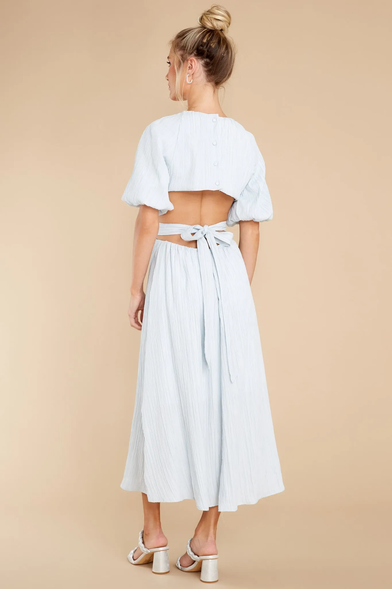 Hold My Hand Pastel Blue Maxi Dress