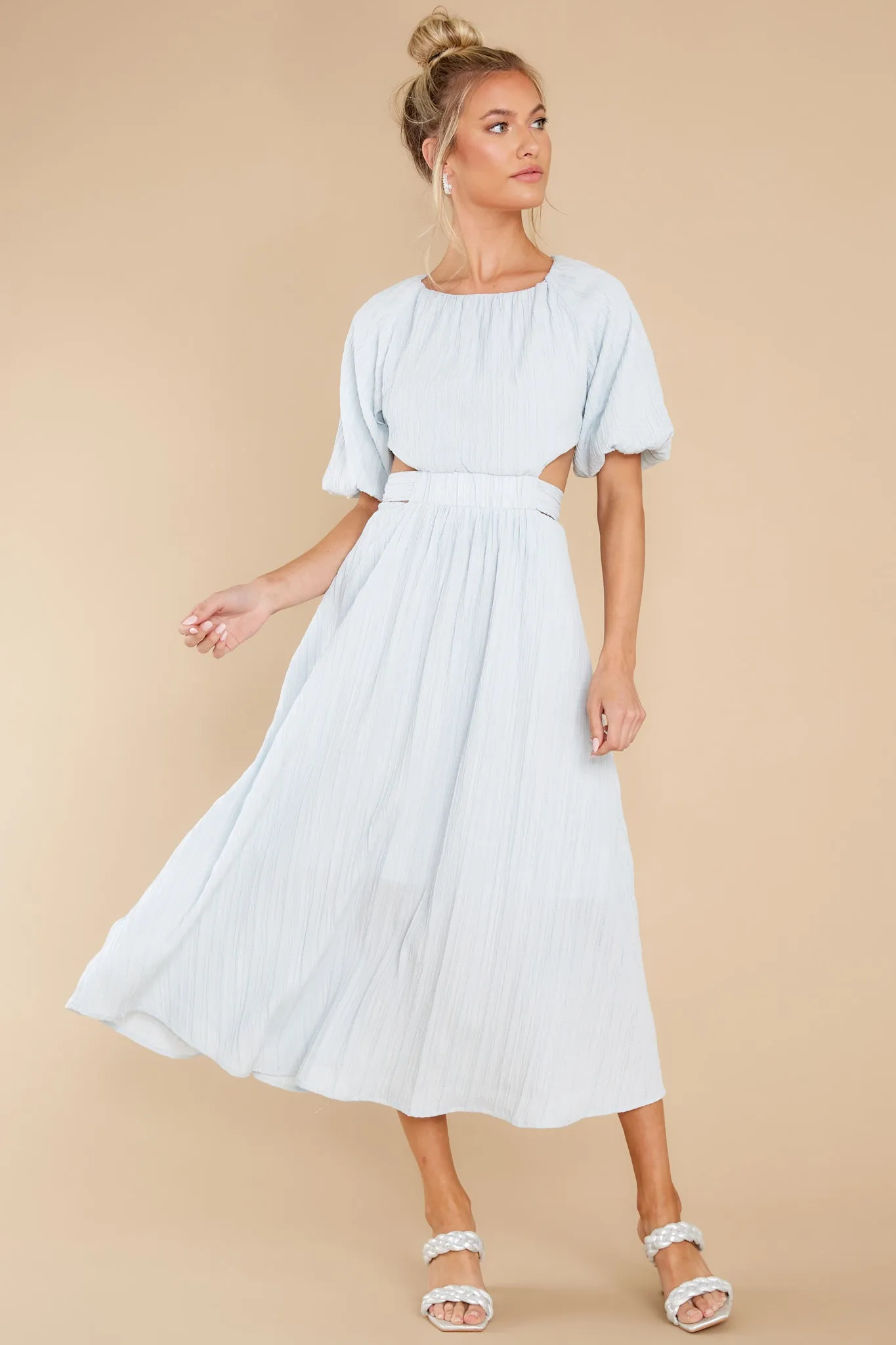 Hold My Hand Pastel Blue Maxi Dress