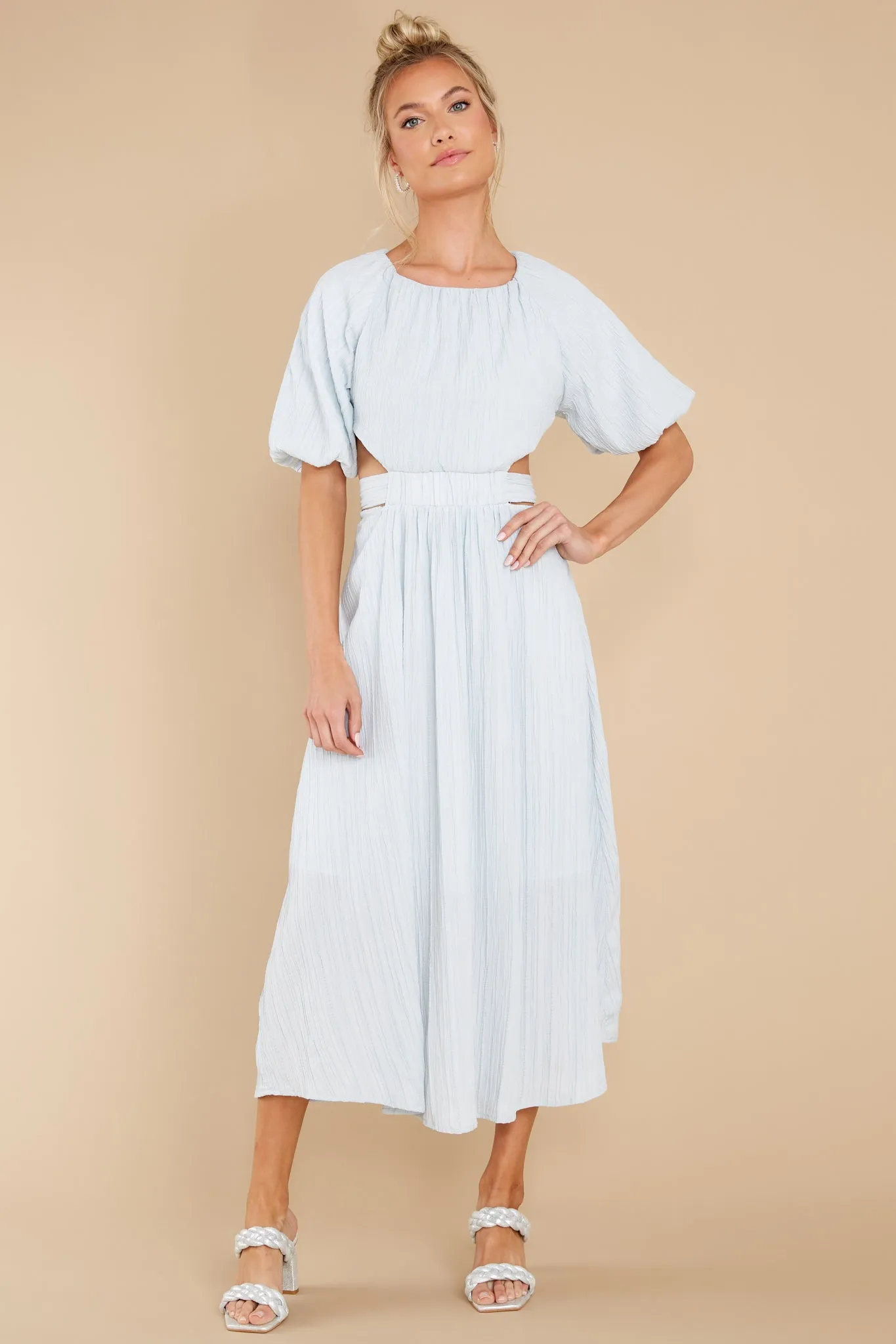 Hold My Hand Pastel Blue Maxi Dress