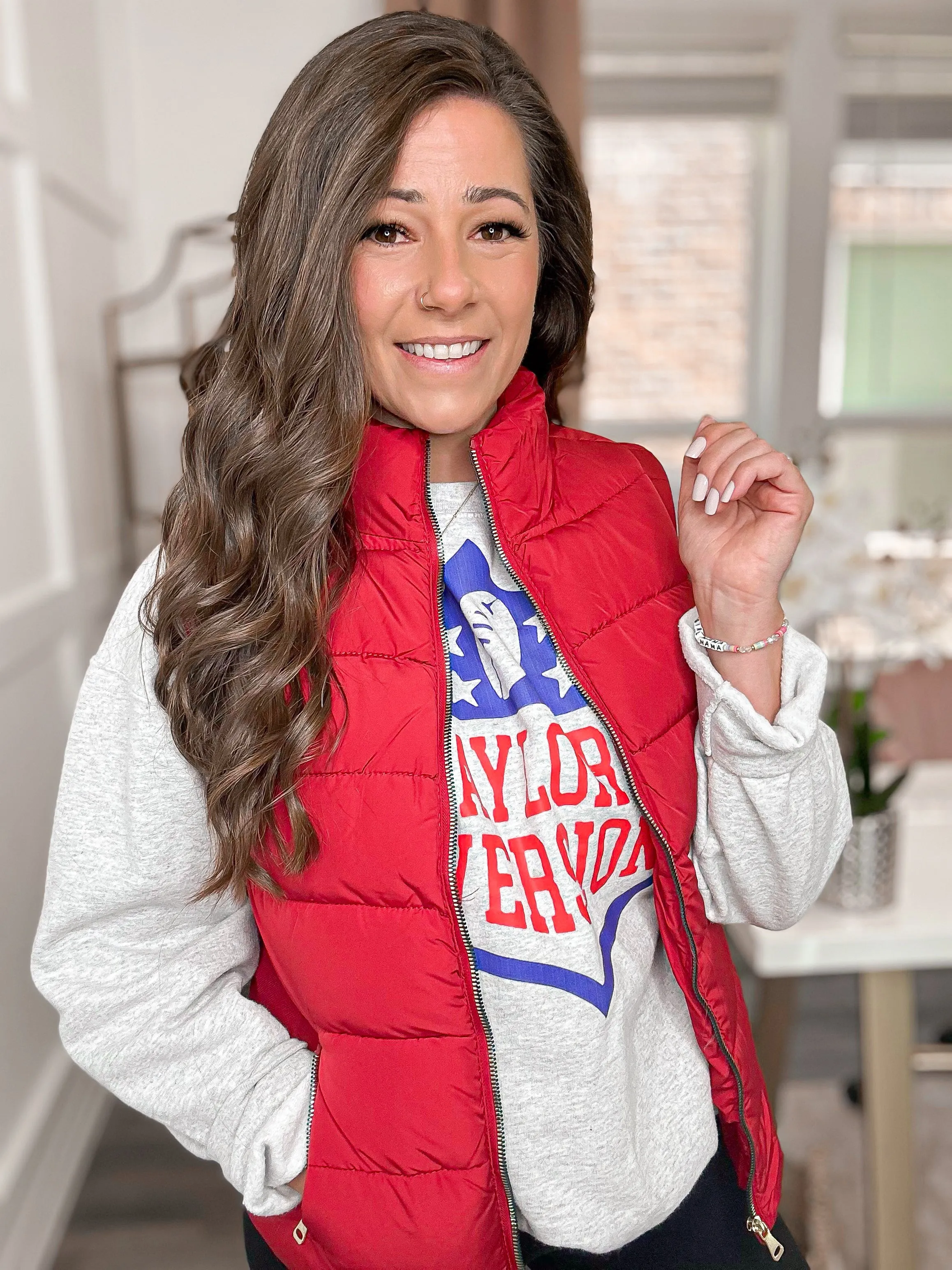 Holidaze Red Zip Up Vest