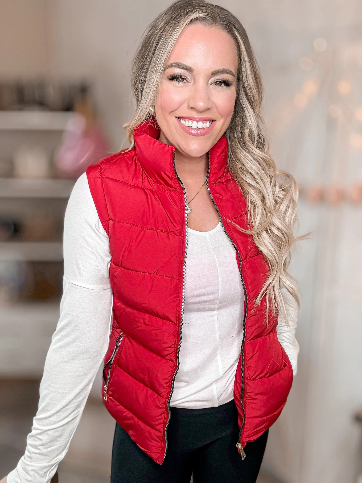 Holidaze Red Zip Up Vest