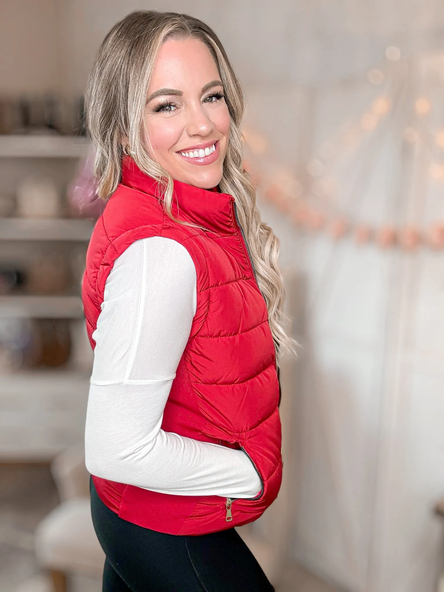 Holidaze Red Zip Up Vest