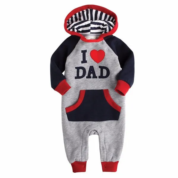 I love Dad Fleece Hoodie Jumpsuit