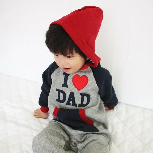 I love Dad Fleece Hoodie Jumpsuit