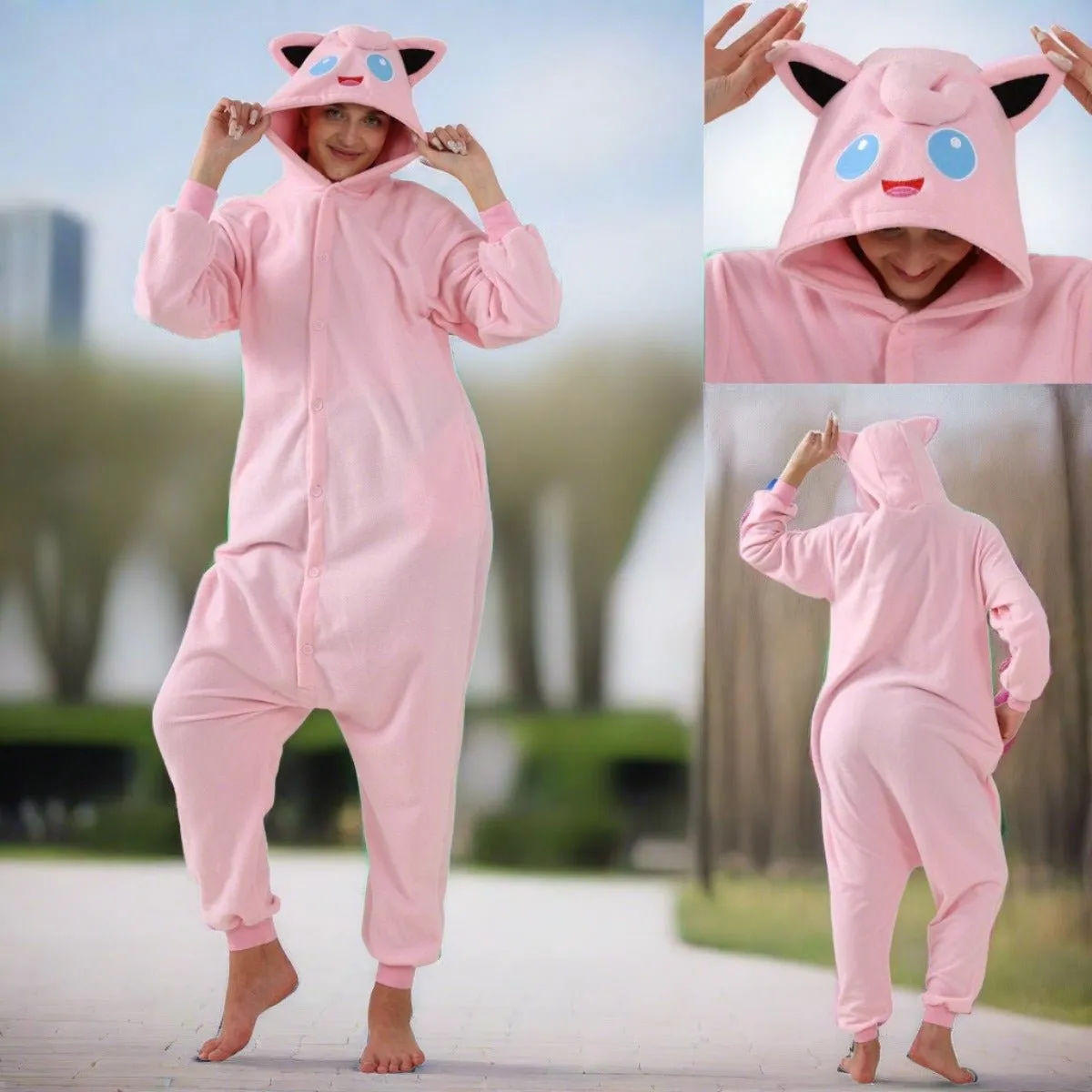 Jigglypuff Kigurumi Onesies Anime Pokemon Pajamas Pyjamas Halloween Costume