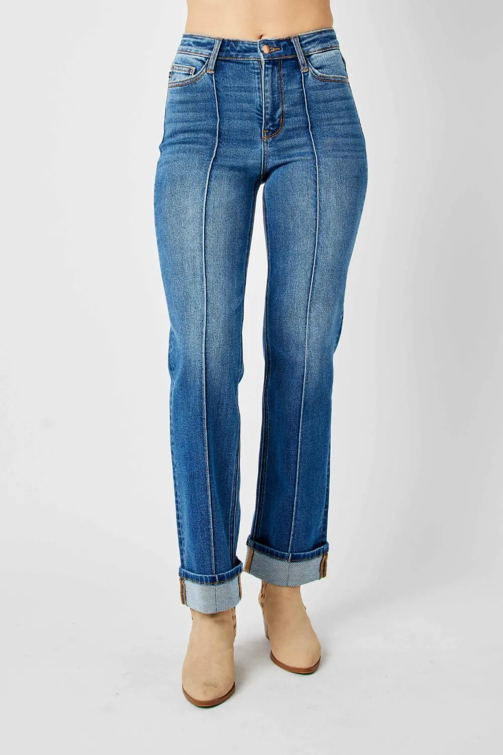 Judy Blue High Waist Front Seam Detail Straight Jeans [Online Exclusive]