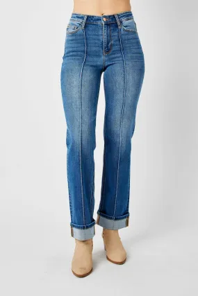 Judy Blue High Waist Front Seam Detail Straight Jeans [Online Exclusive]