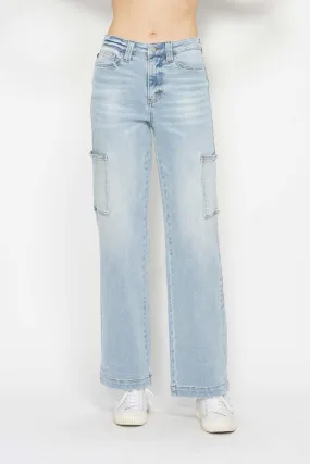 Judy Blue High Waist Straight Cargo Jeans [Online Exclusive]