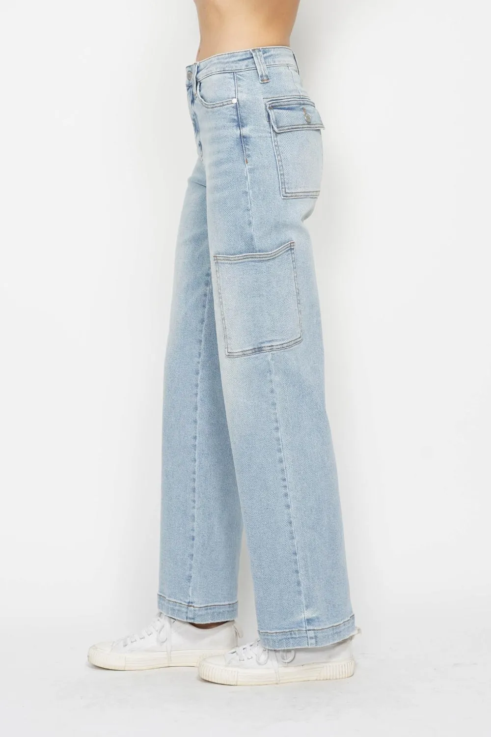 Judy Blue High Waist Straight Cargo Jeans [Online Exclusive]