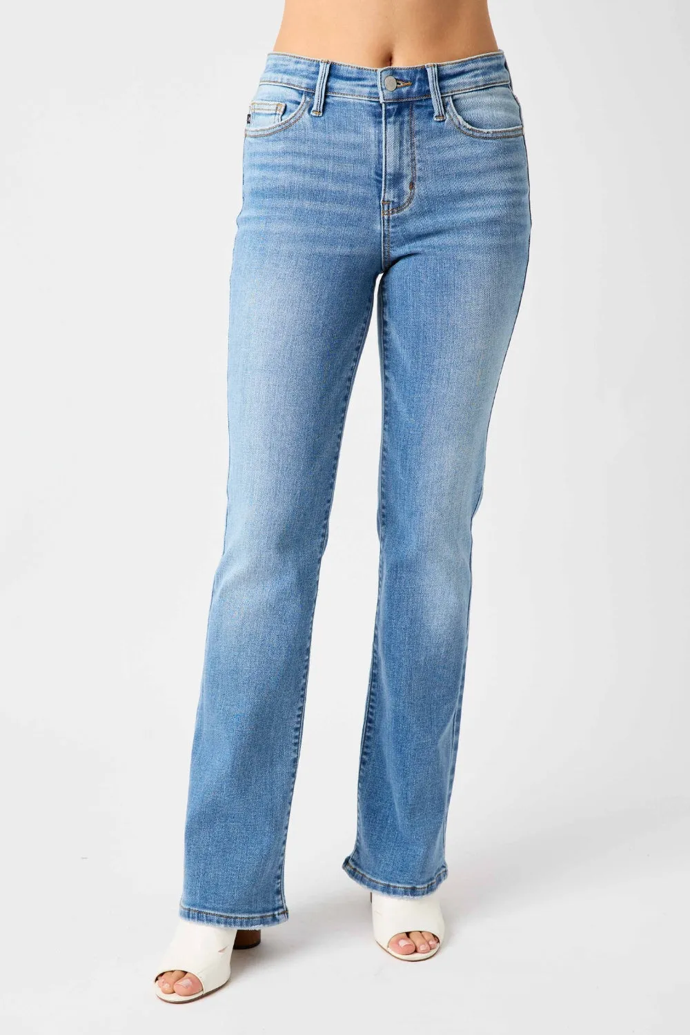 Judy Blue Mid-Rise Waist Straight Jeans [Online Exclusive]