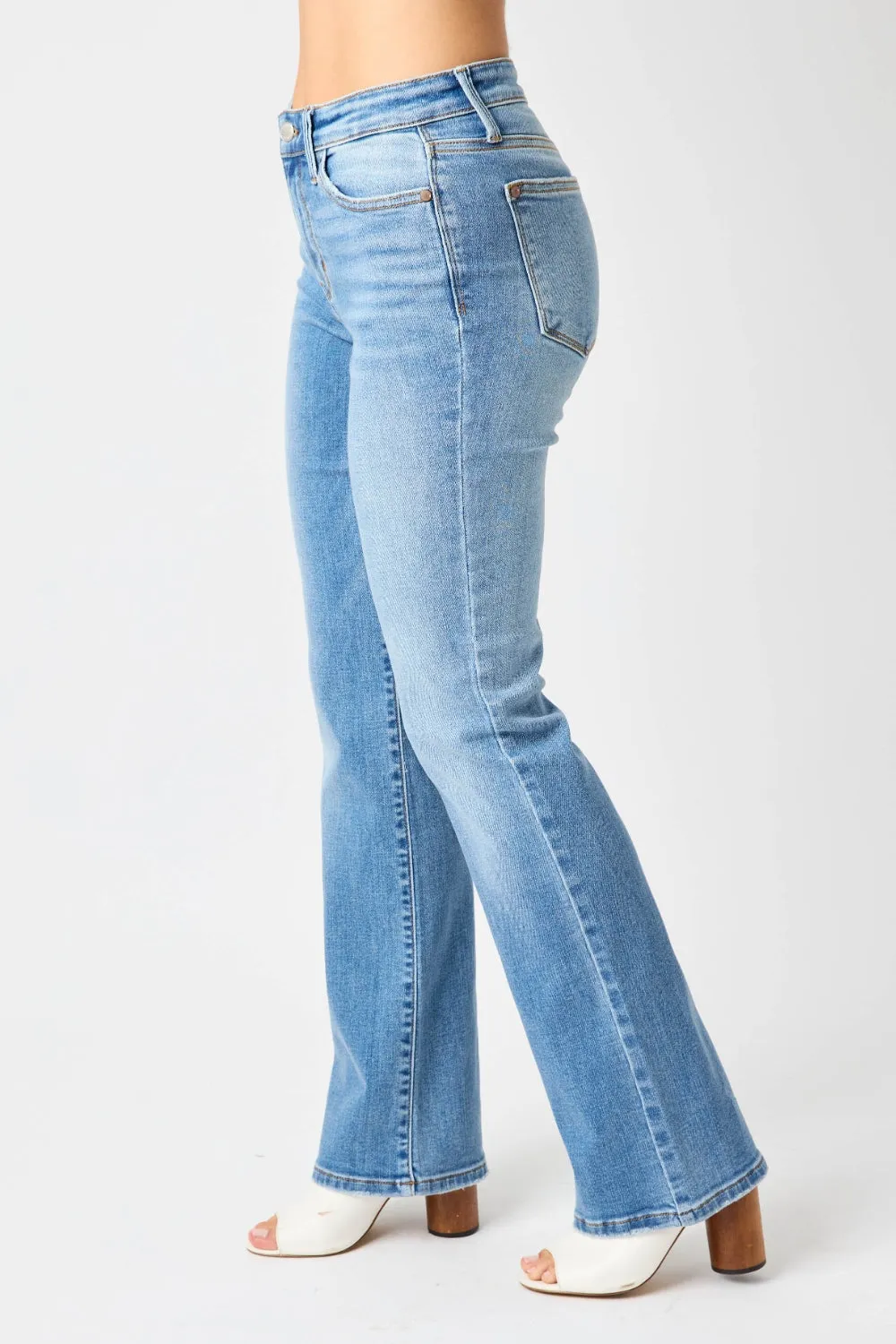 Judy Blue Mid-Rise Waist Straight Jeans [Online Exclusive]