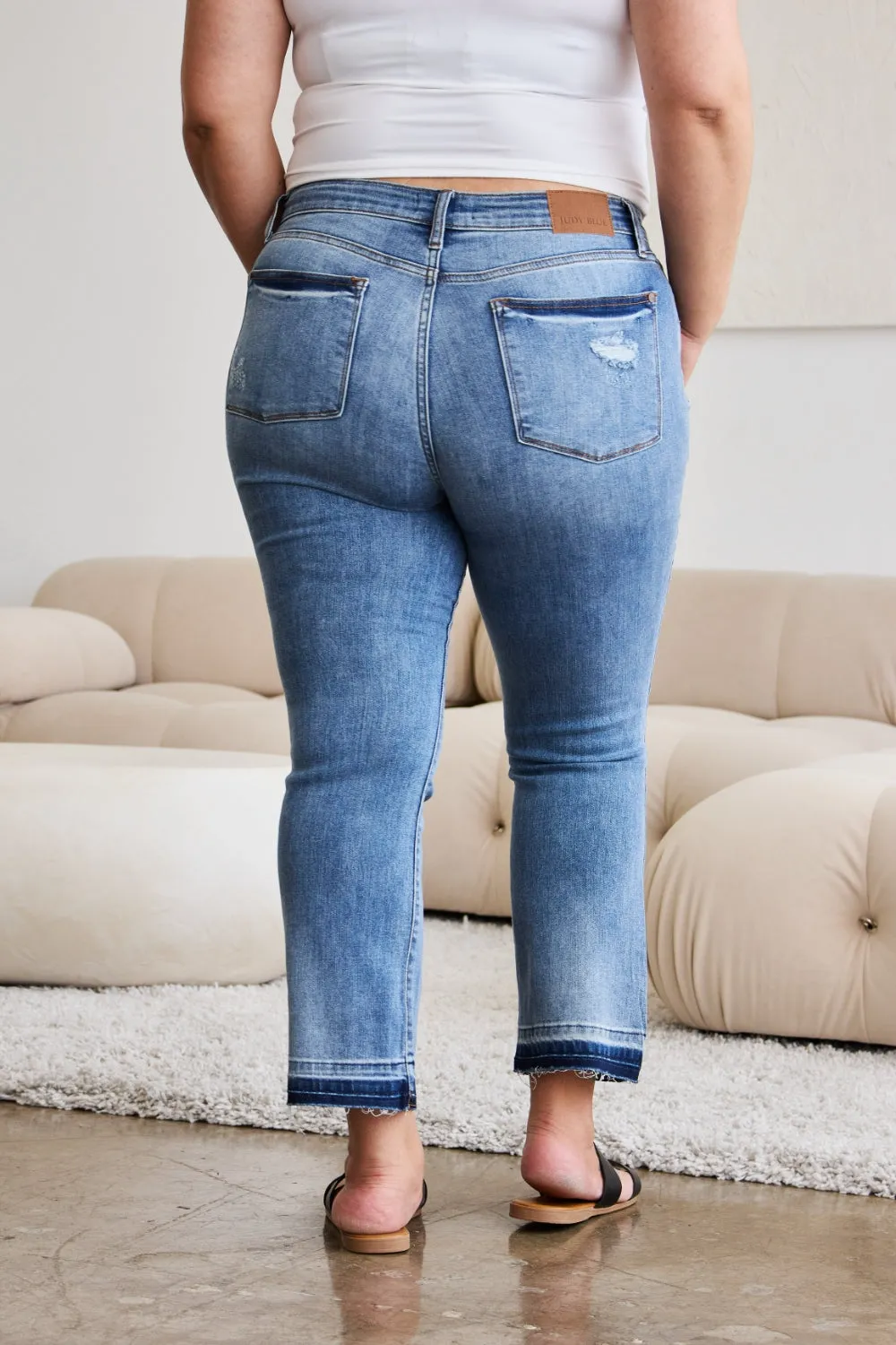 Judy Blue Release Hem Cropped Bootcut Jeans [Online Exclusive]