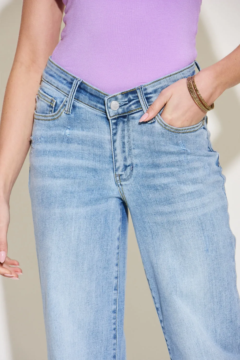 Judy Blue V Front Waistband Straight Jeans [Online Exclusive]