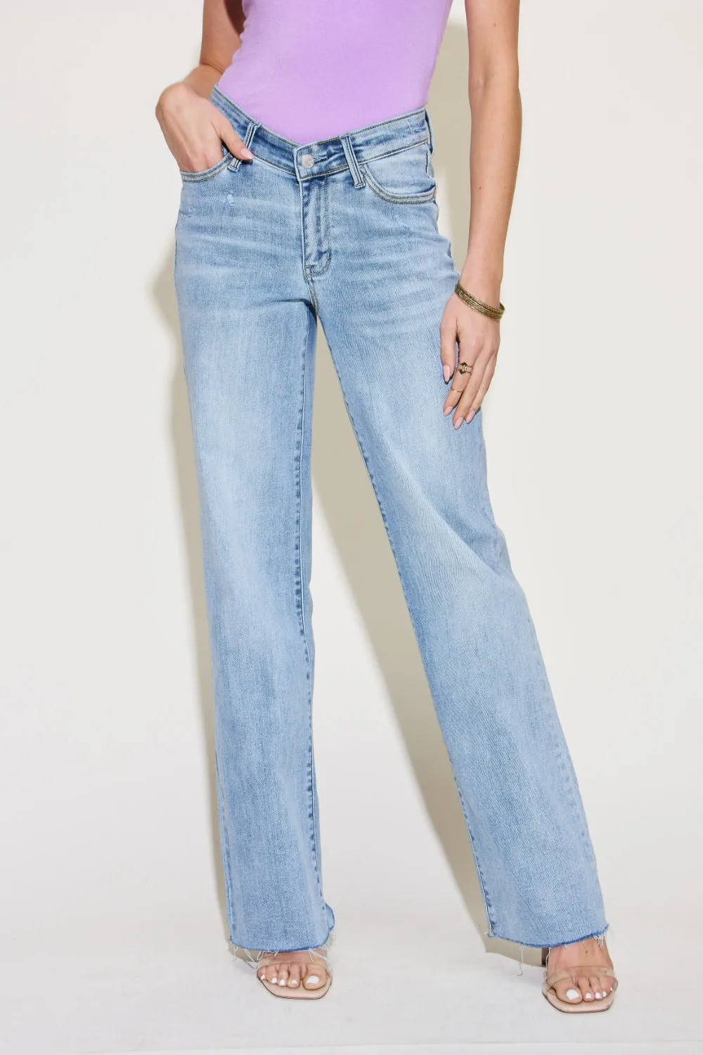 Judy Blue V Front Waistband Straight Jeans [Online Exclusive]