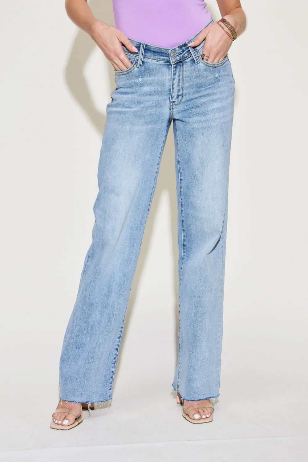 Judy Blue V Front Waistband Straight Jeans [Online Exclusive]