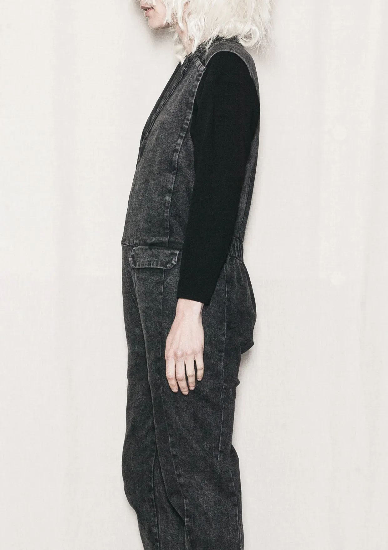 JUMPSUIT REVERS - DENIM washed black