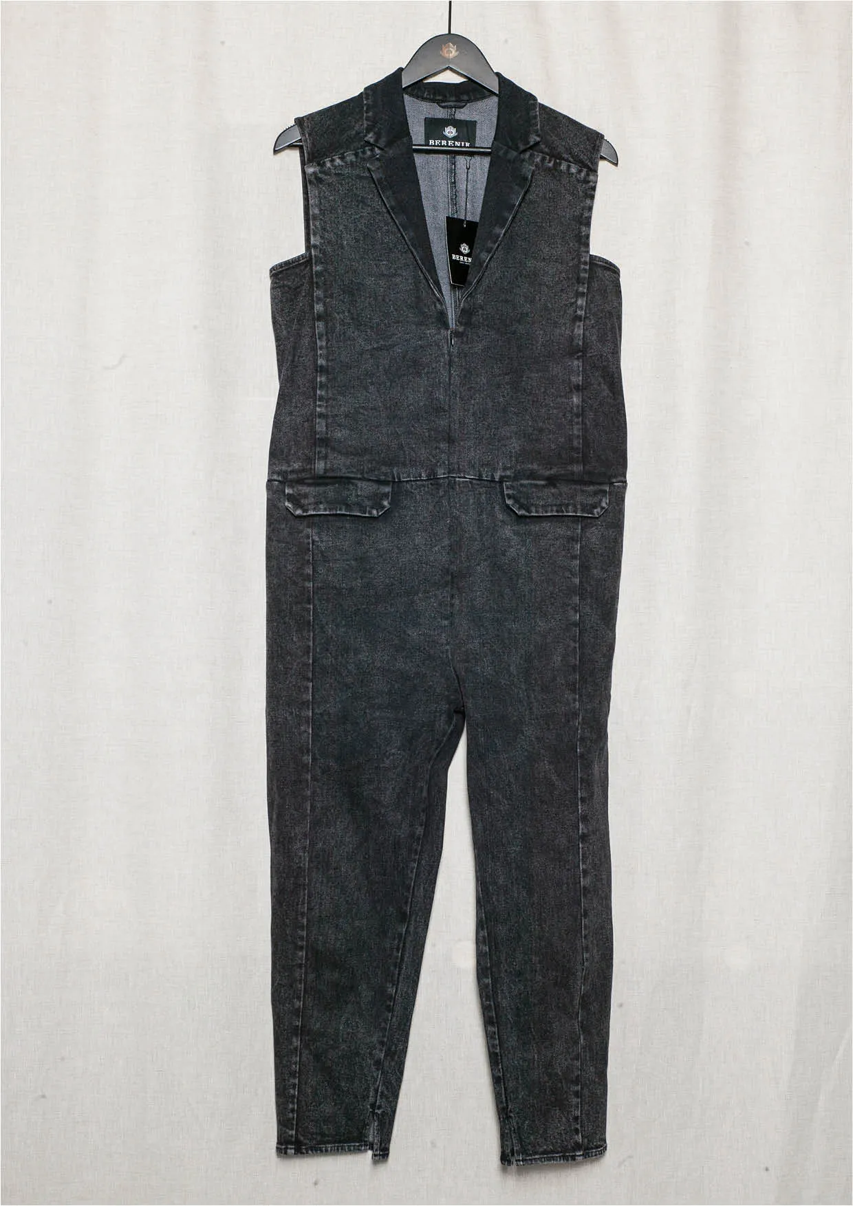 JUMPSUIT REVERS - DENIM washed black