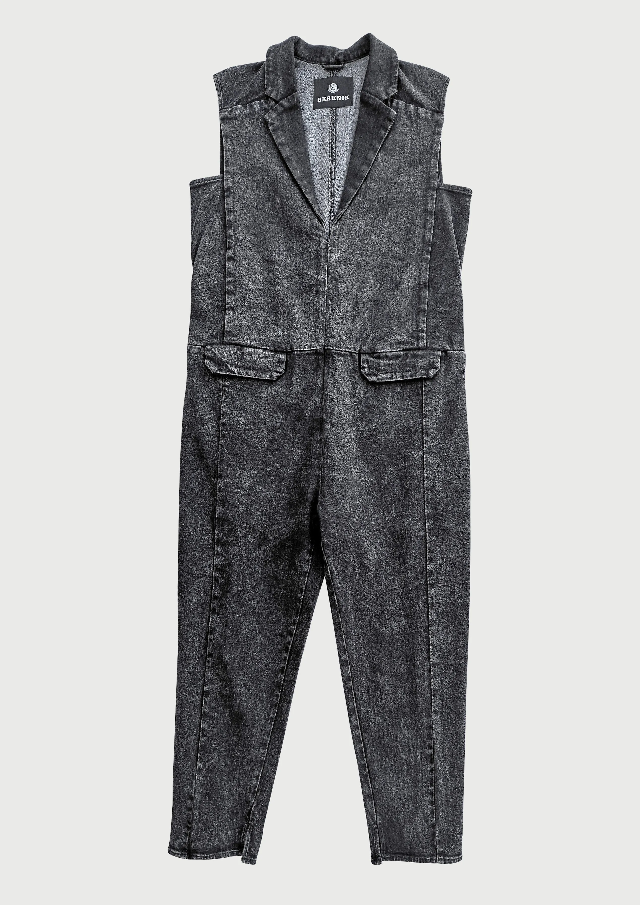 JUMPSUIT REVERS - DENIM washed black