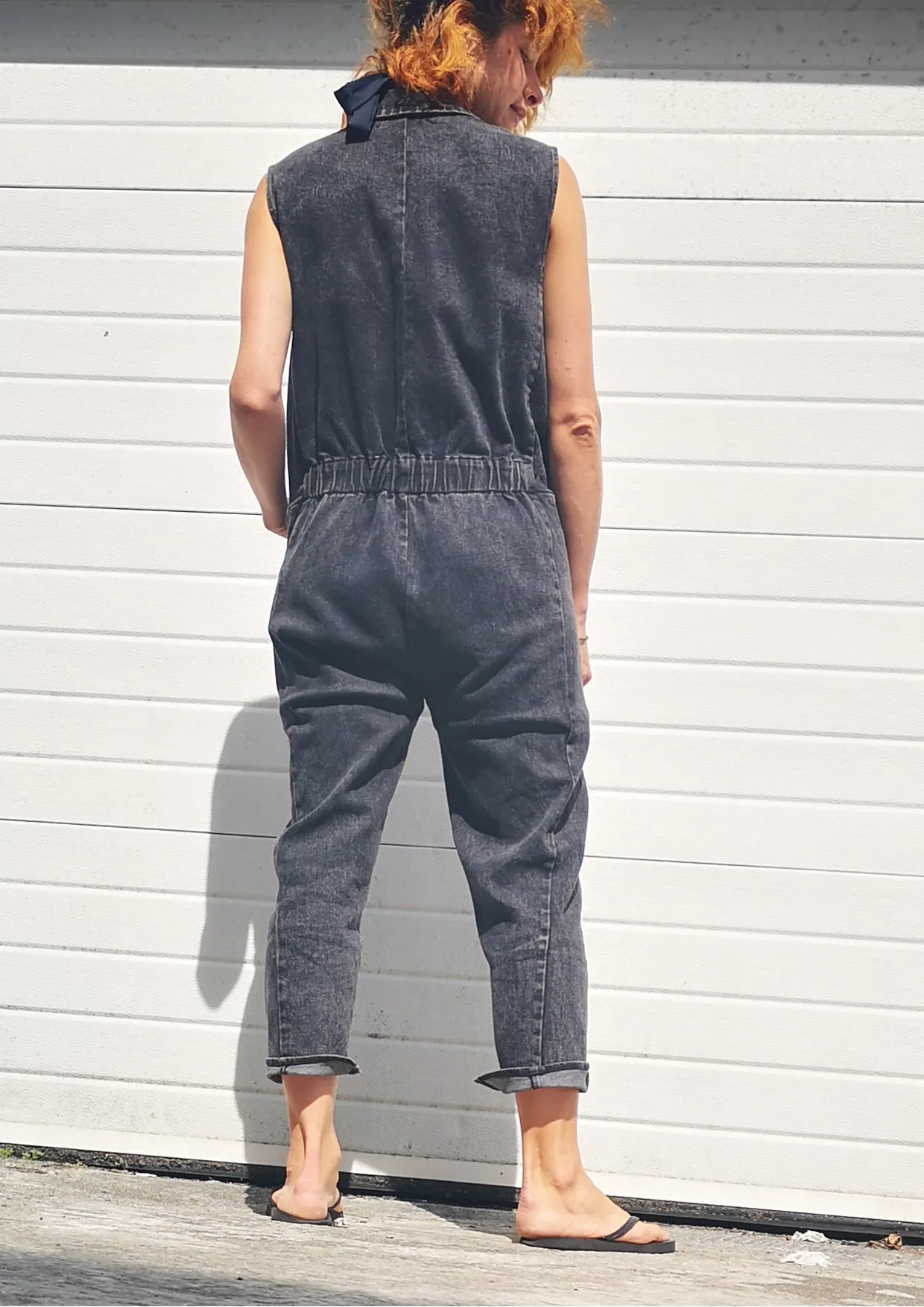 JUMPSUIT REVERS - DENIM washed black