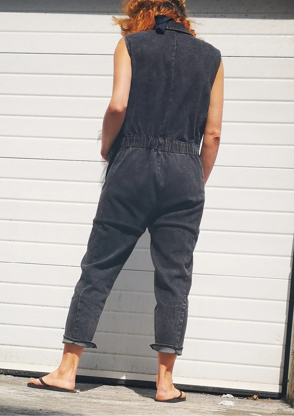 JUMPSUIT REVERS - DENIM washed black