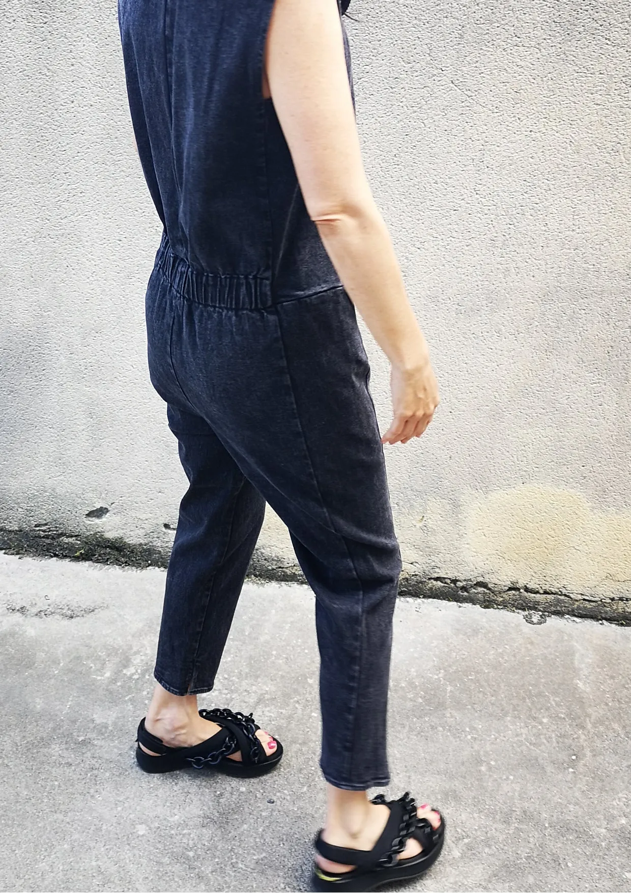 JUMPSUIT REVERS - DENIM washed black