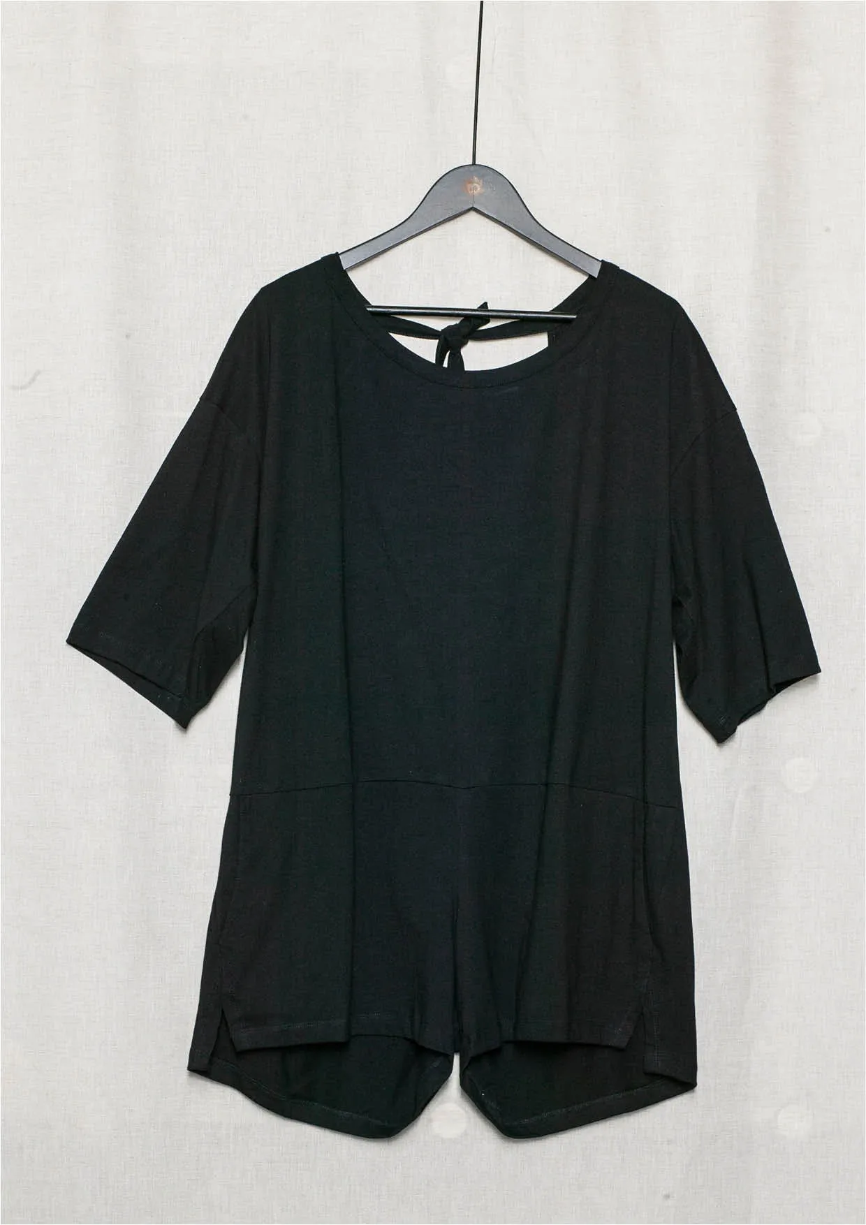 JUMPSUIT SHORT - COTTON JERSEY black