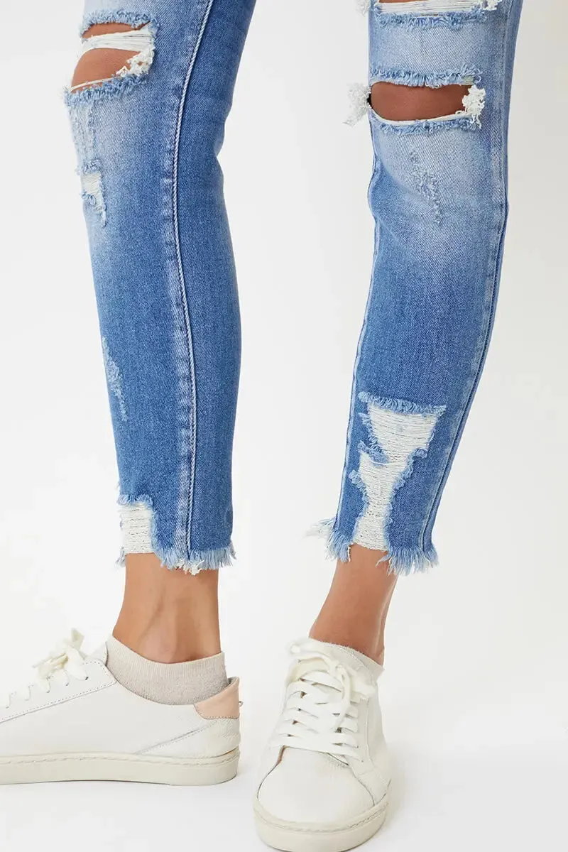 Kan Can High Rise Ankle Skinny Denim Jean