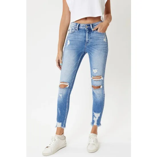 Kan Can High Rise Ankle Skinny Denim Jean