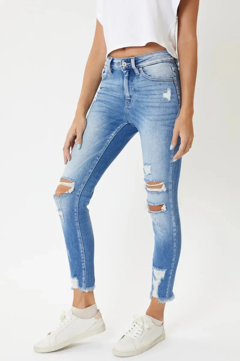 Kan Can High Rise Ankle Skinny Denim Jean