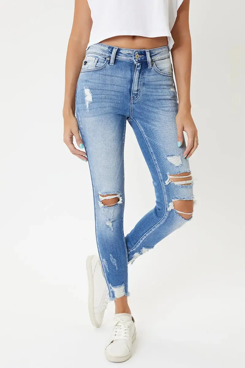 Kan Can High Rise Ankle Skinny Denim Jean