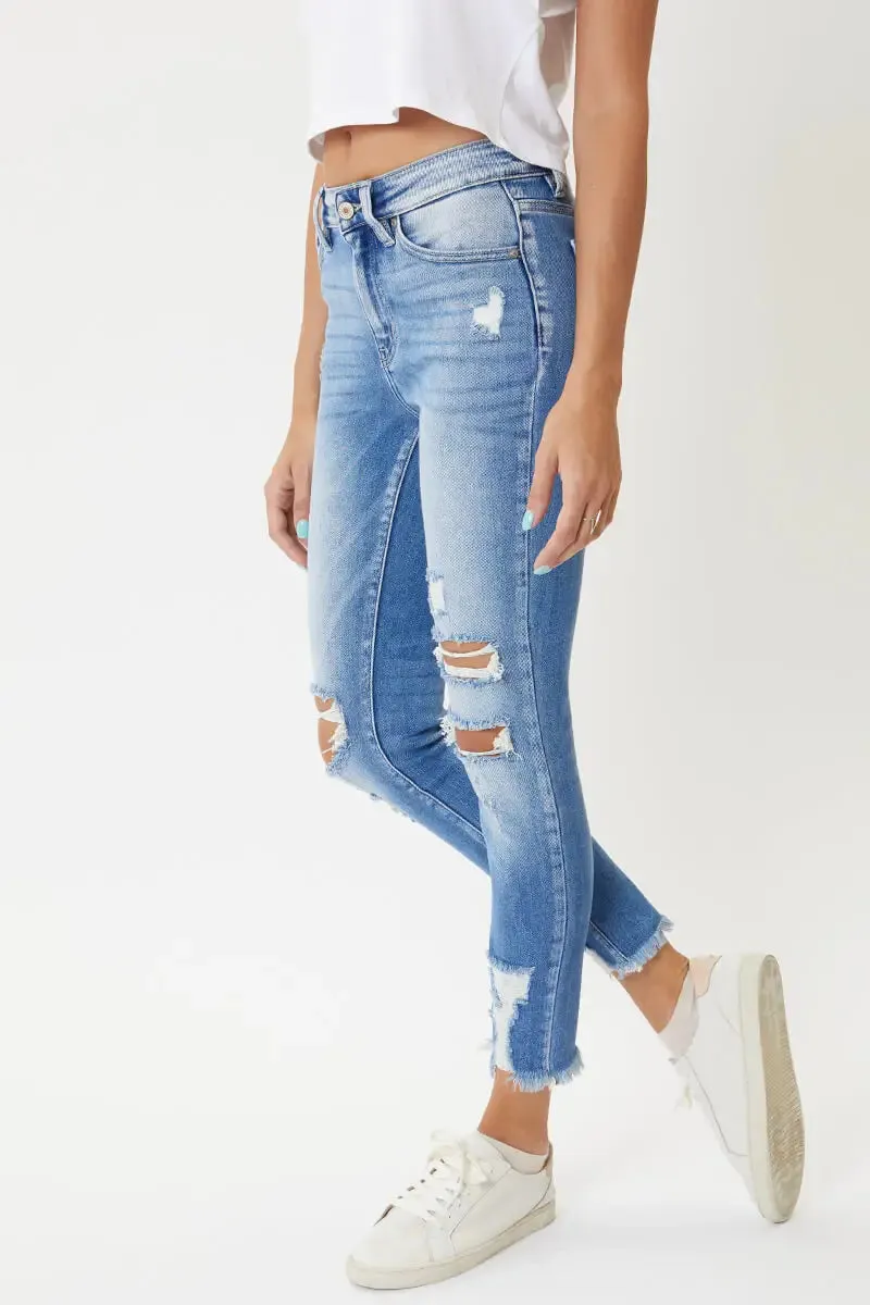 Kan Can High Rise Ankle Skinny Denim Jean