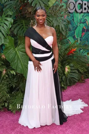 Kandi Burruss Black White One Shoulder Dress 2023 Tony Awards