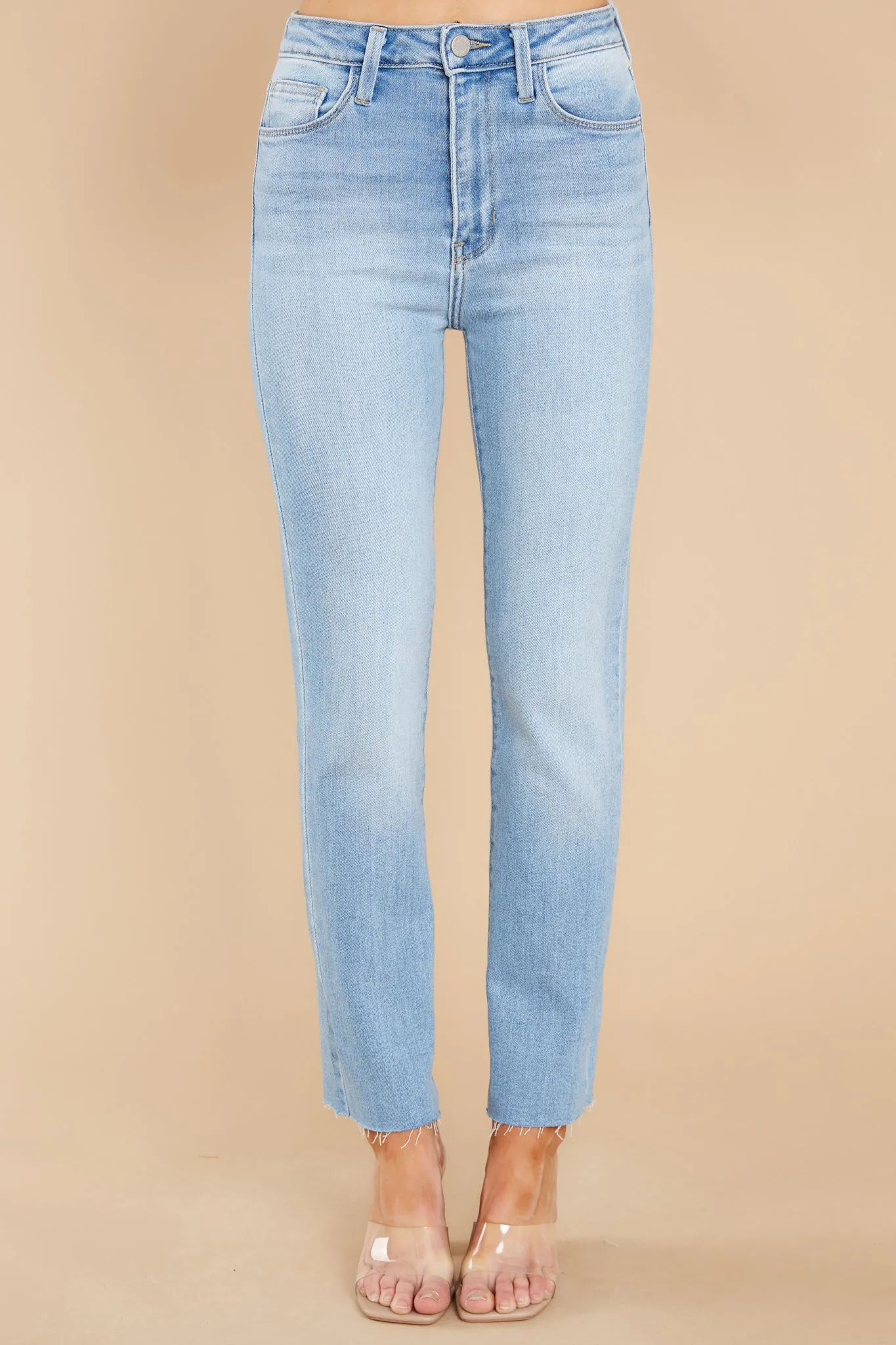 Keep The Confidence Light Wash Straight Jeans