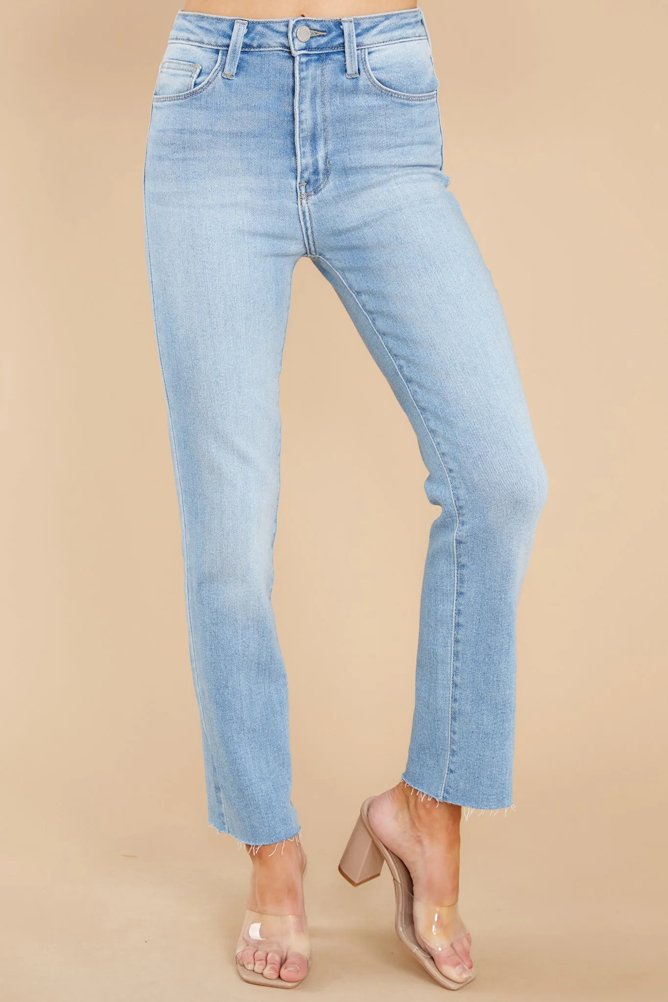 Keep The Confidence Light Wash Straight Jeans