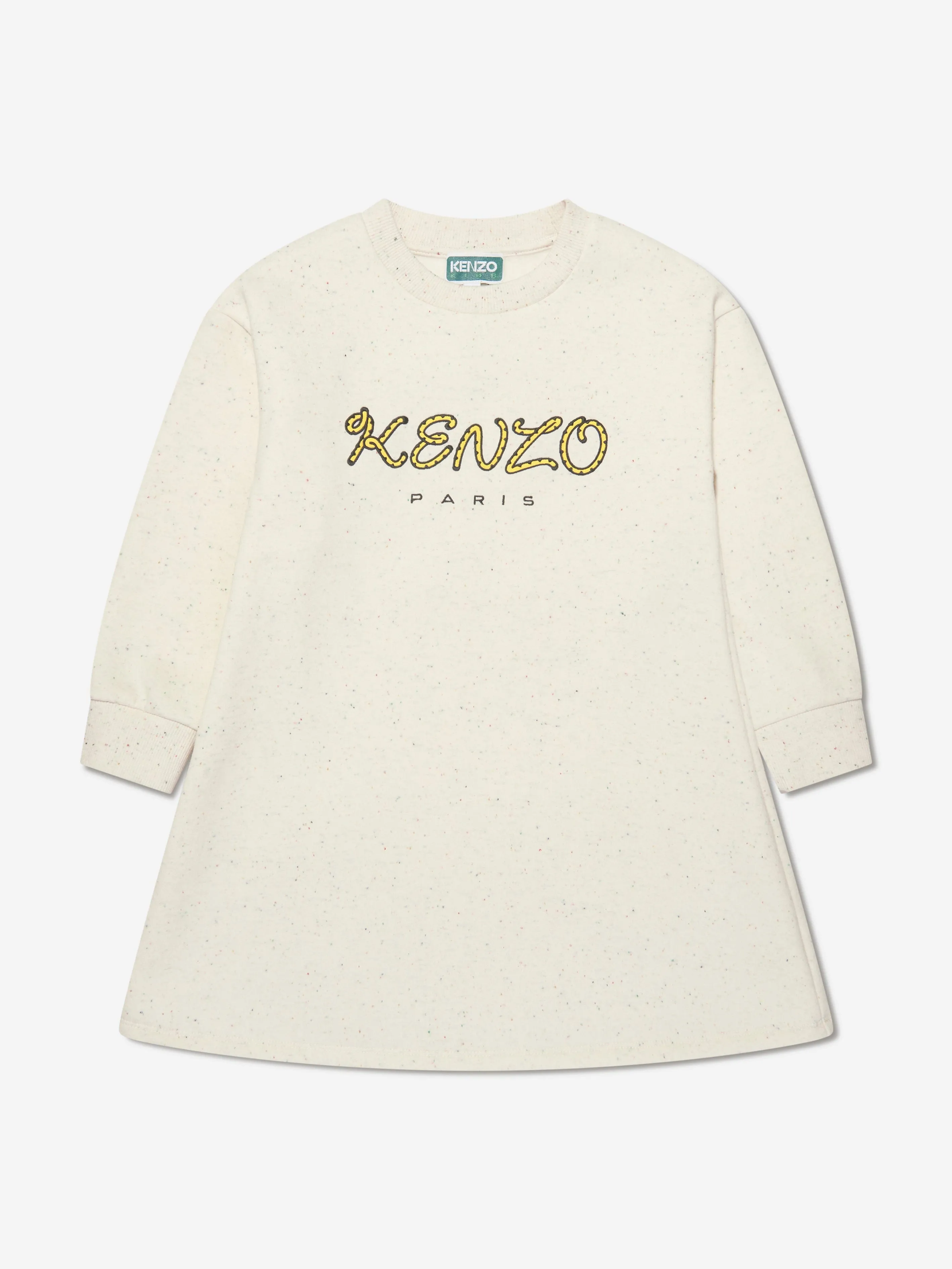 KENZO Girls Logo Sweater Dress in Beige