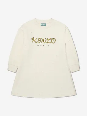 KENZO Girls Logo Sweater Dress in Beige