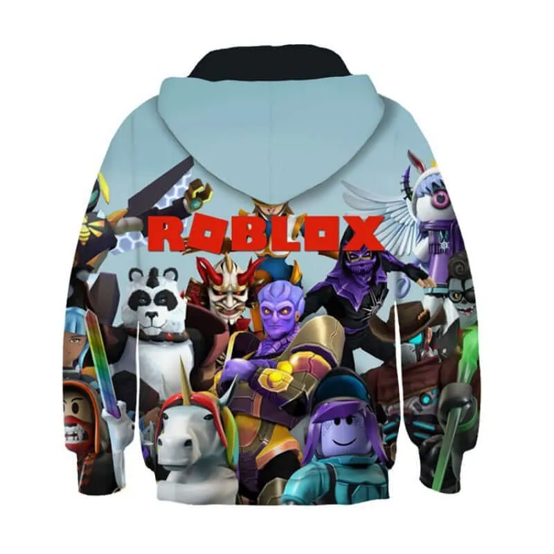 Kids Roblox Digital Allover Printed Pullover Hoodie