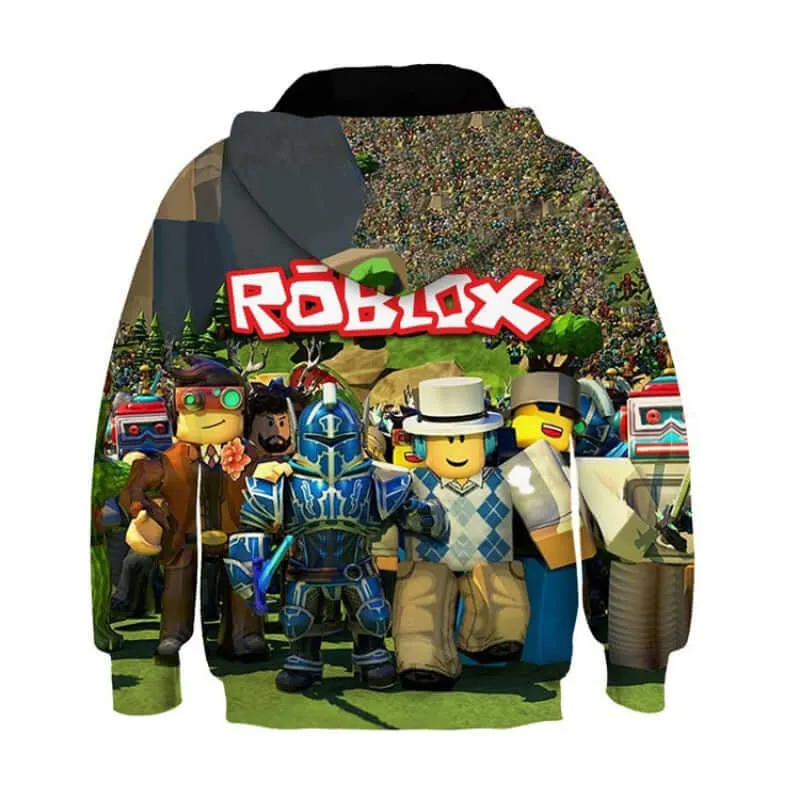 Kids Roblox Digital Allover Printed Pullover Hoodie