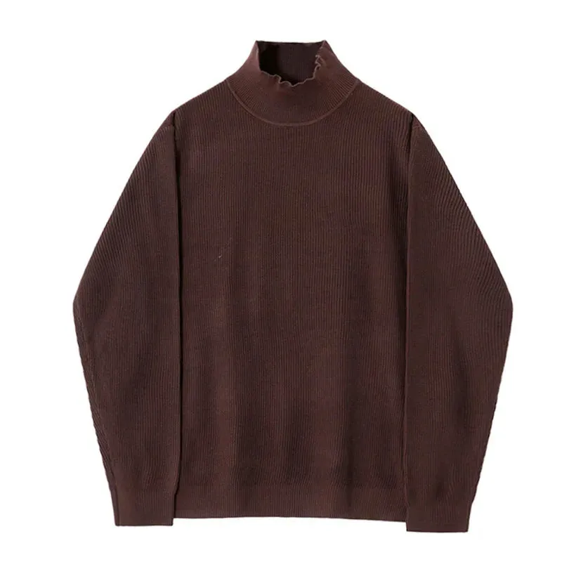 Korean style new chic men Turtleneck sweater solid color male knitting bottom top autumn winter trend male 9C7082