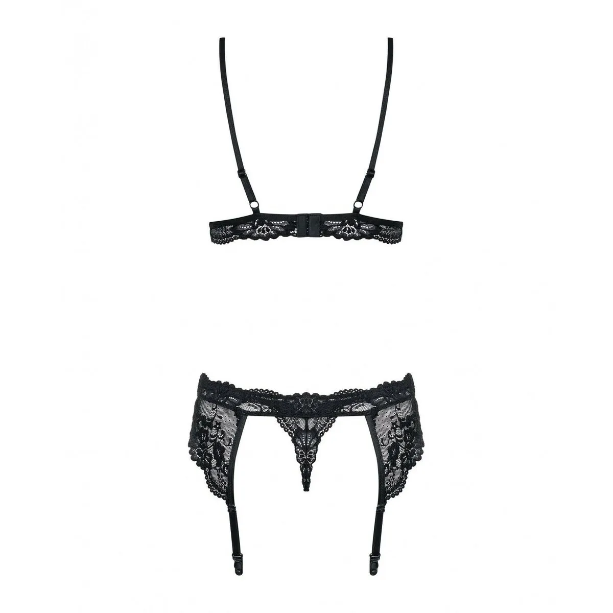 Lace Underwear Set Obsessive 810-SEG-1 Black L/XL