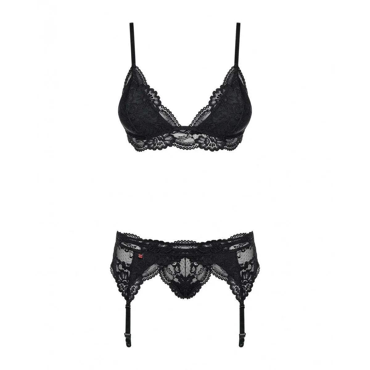 Lace Underwear Set Obsessive 810-SEG-1 Black L/XL