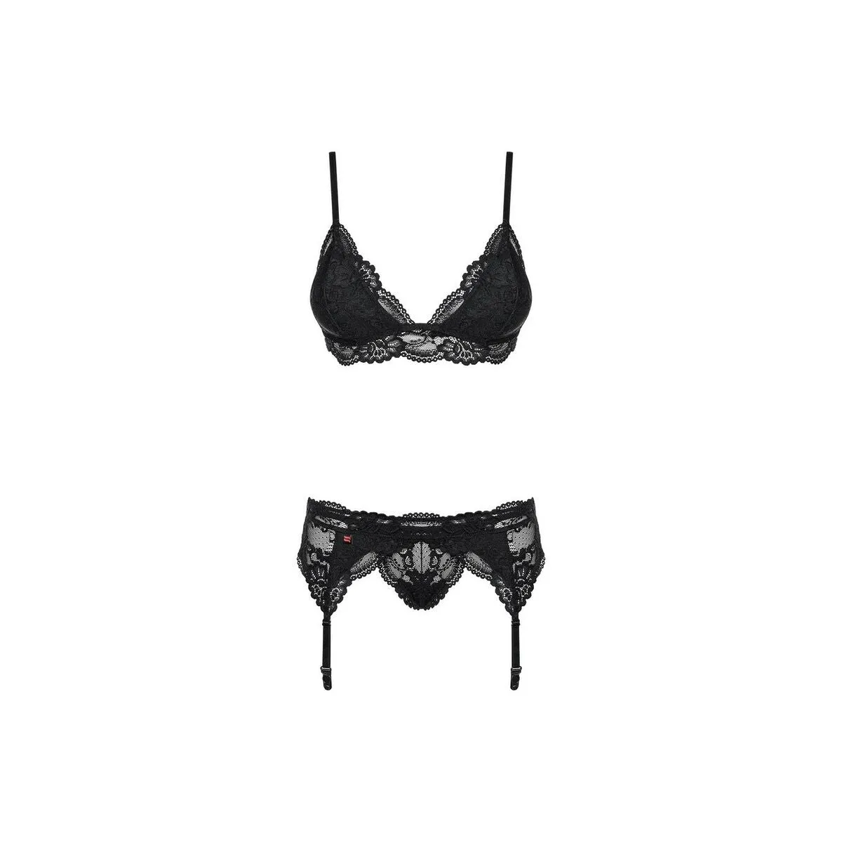 Lace Underwear Set Obsessive 810-SEG-1 Black L/XL