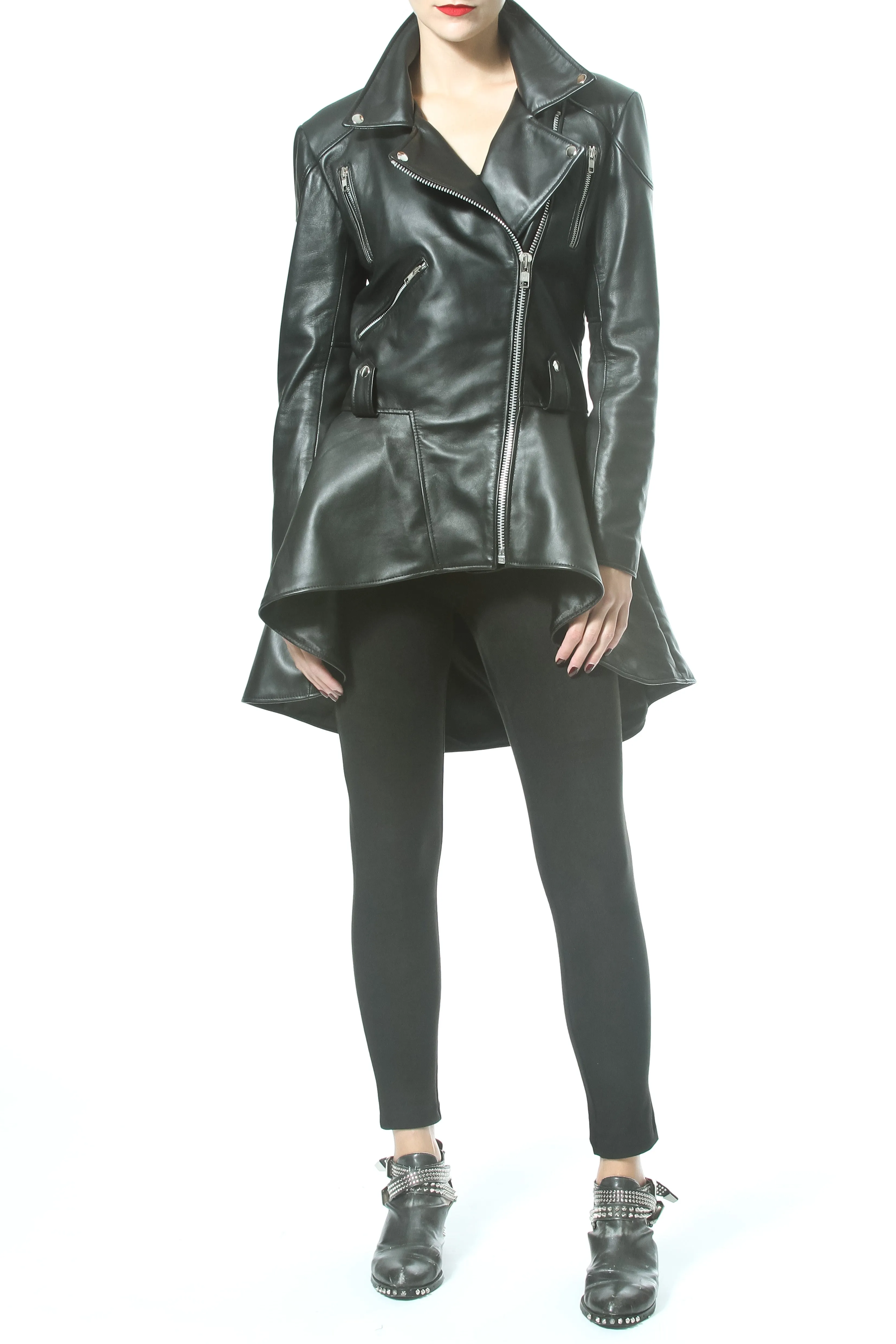 Leather Peplum Jacket