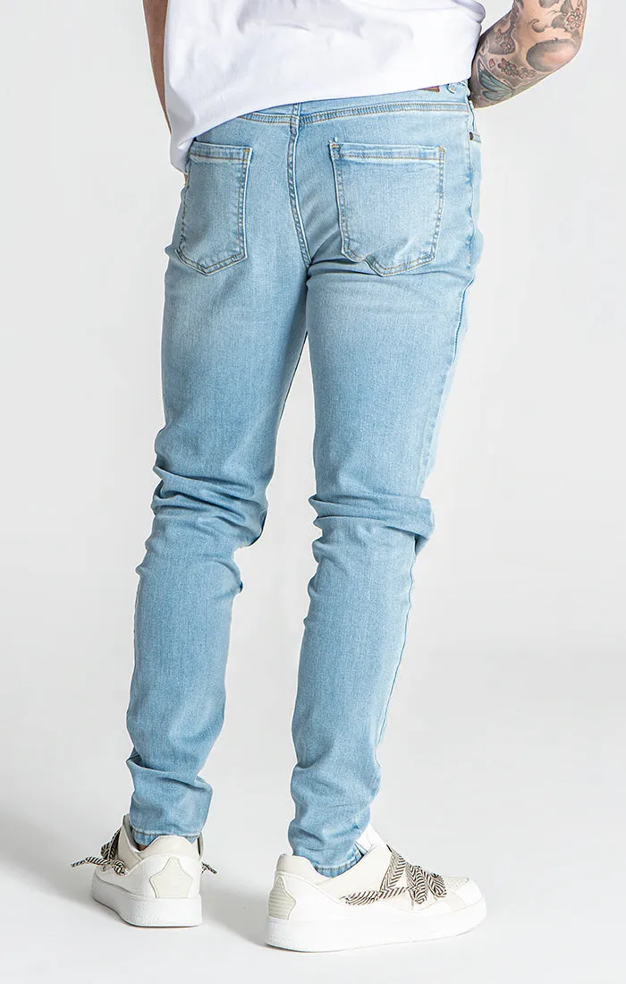 Light Blue GK Ripped Slim Fit Jeans